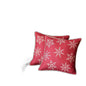 Set of 2 Red and White Snowflakes Throw Pillows