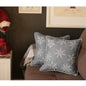 Set of 2 Gray and White Snowflakes Throw Pillows