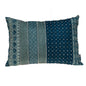 Blue and Aqua Beaded Embroidered Decorative Throw Pillow