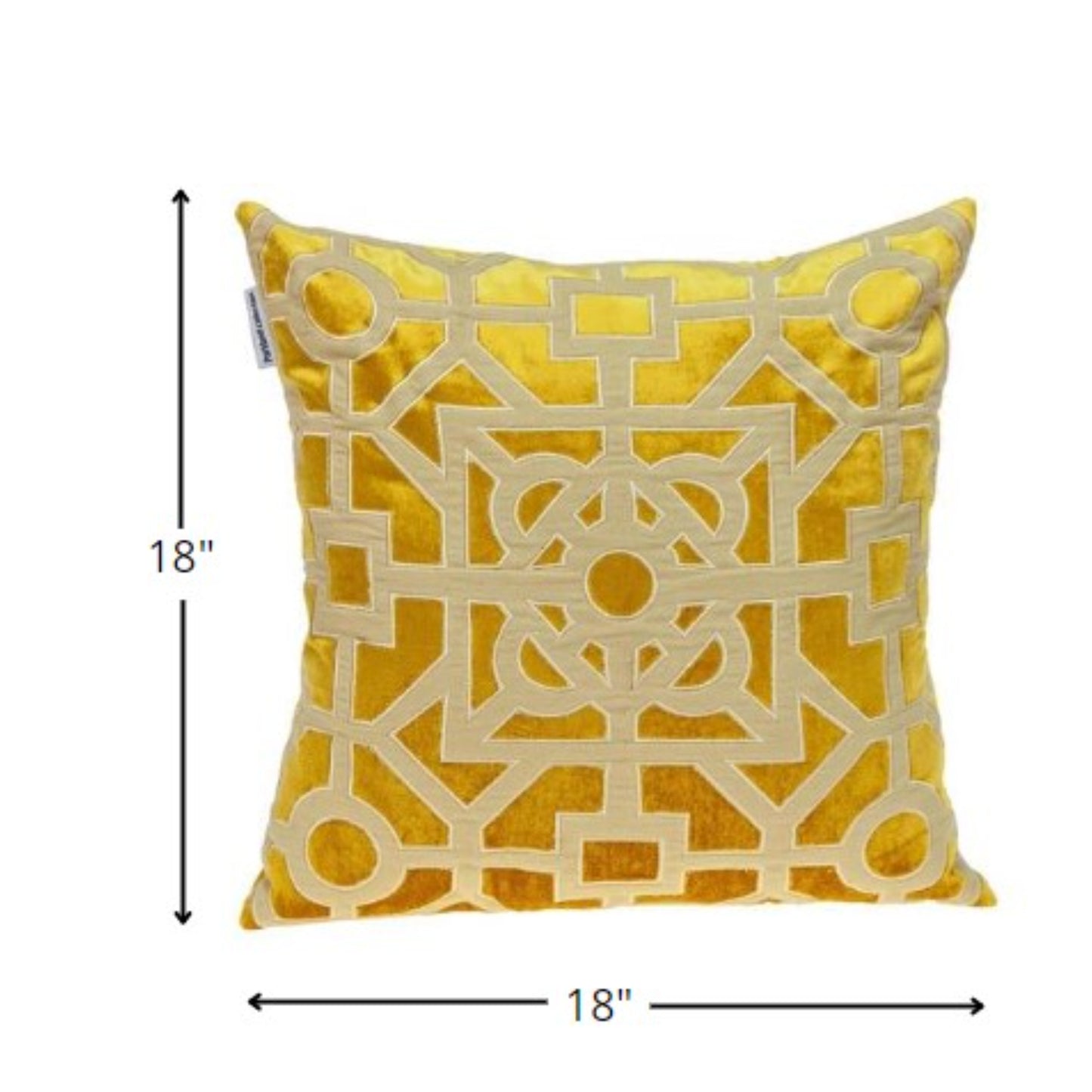 18" Mustard Yellow Velvet Throw Pillow