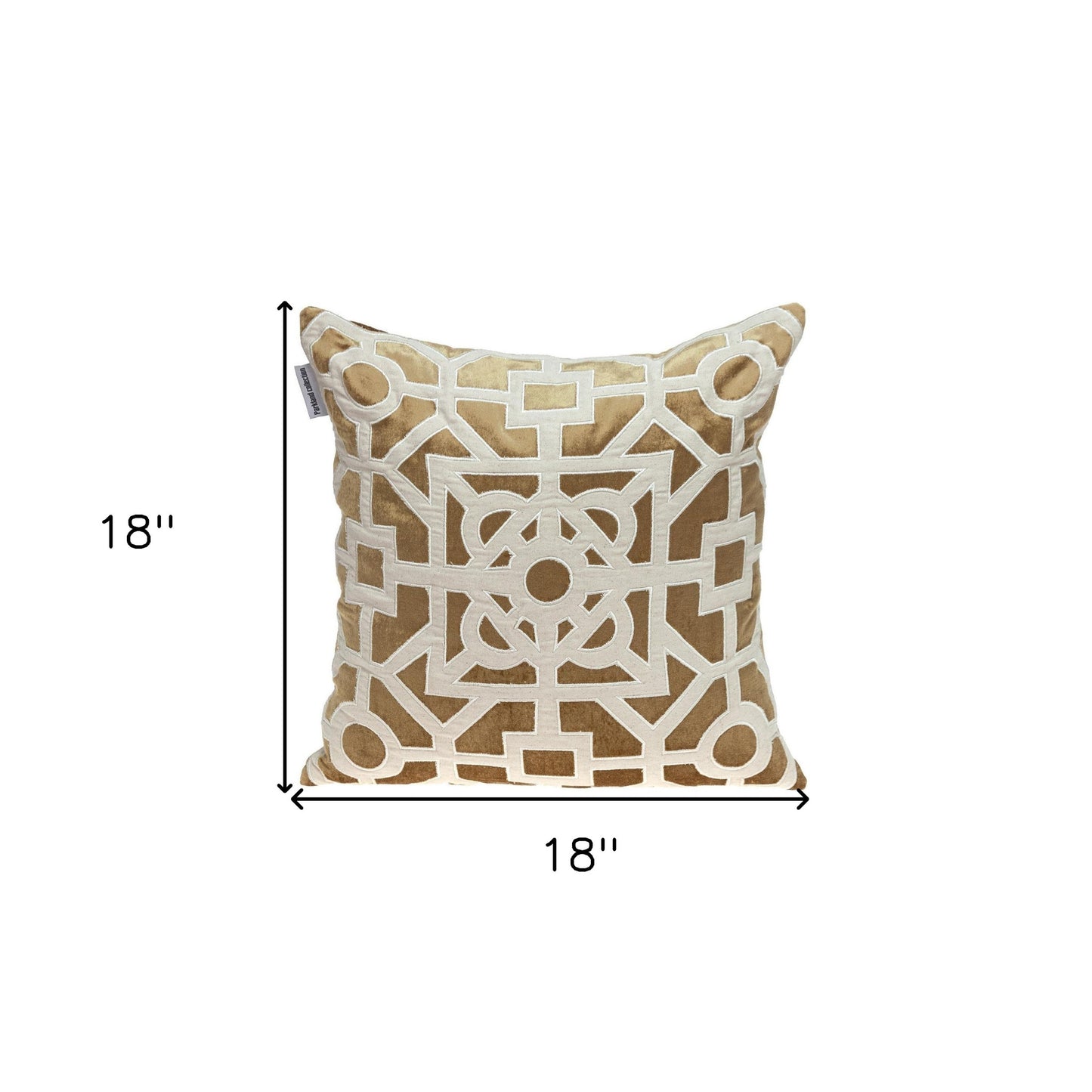 18" Gold Velvet Throw Pillow