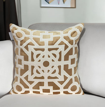 18" Gold Velvet Throw Pillow