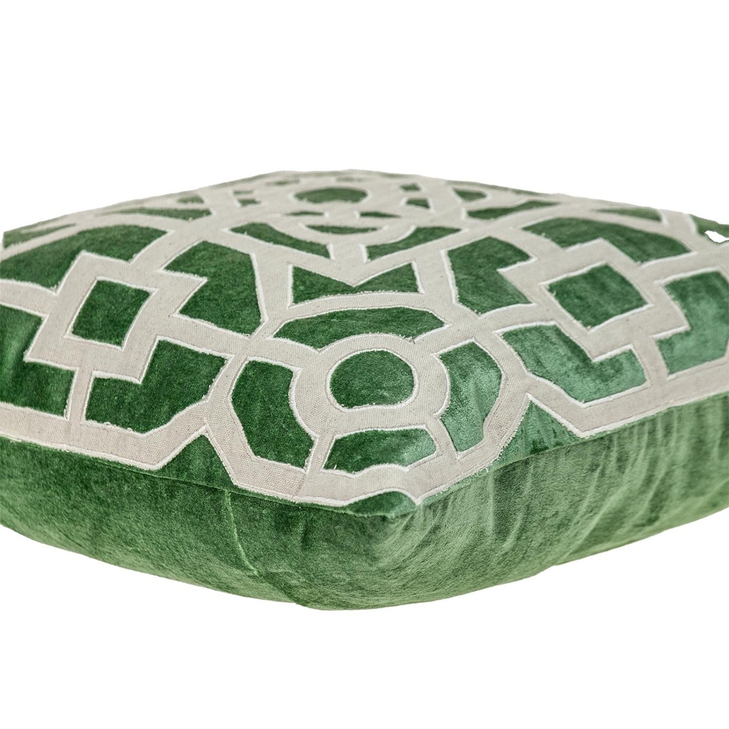 18" Green Velvet Throw Pillow