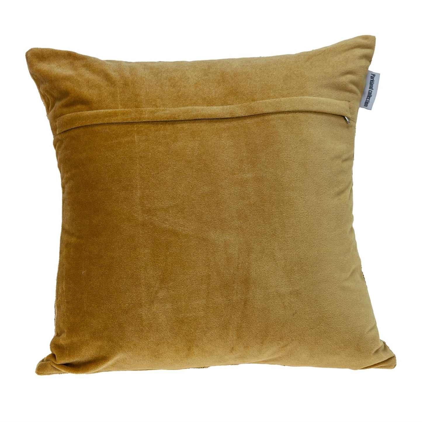 Luxe Velvet Mustard Yellow Beaded Throw Pillow