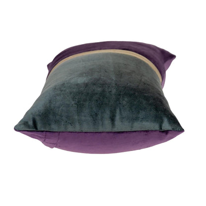 Dark Grey Gold and Purple Tufted Velvet Lumbar Pillow