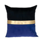 Black Gold and Blue Tufted Velvet Square Pillow