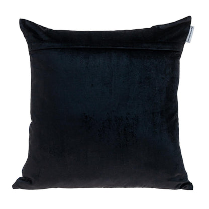 Black Gold and Blue Tufted Velvet Square Pillow