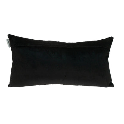 Teal Gold and Black Tufted Velvet Lumbar Pillow