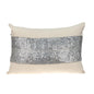 Glam Beige with Silver Sequins Lumbar Throw Pillow