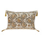 Gold and Bronze Embroidered Decorative Lumbar Pillow