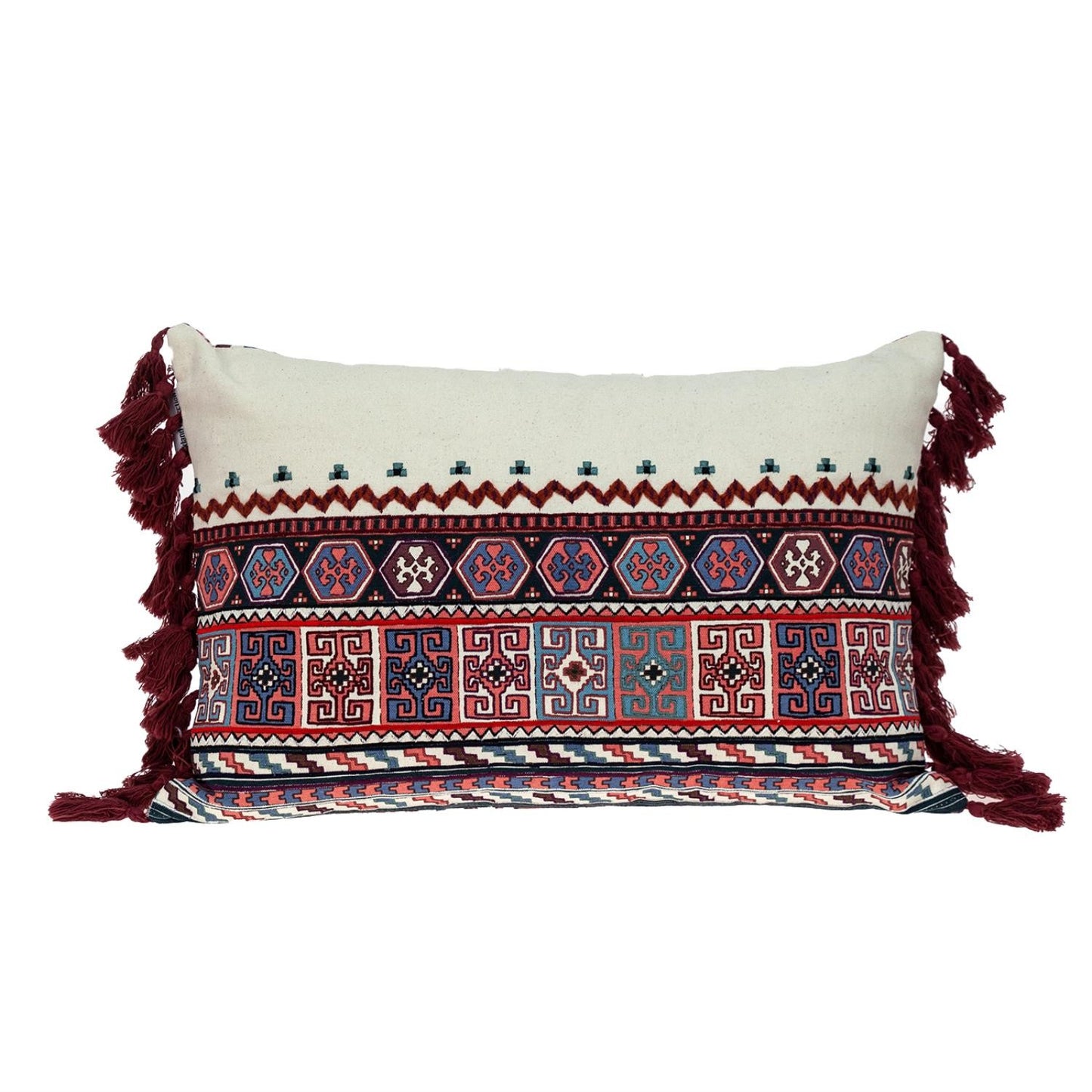 14" X 20" MULTICOLOR Cotton Blend Throw Pillow