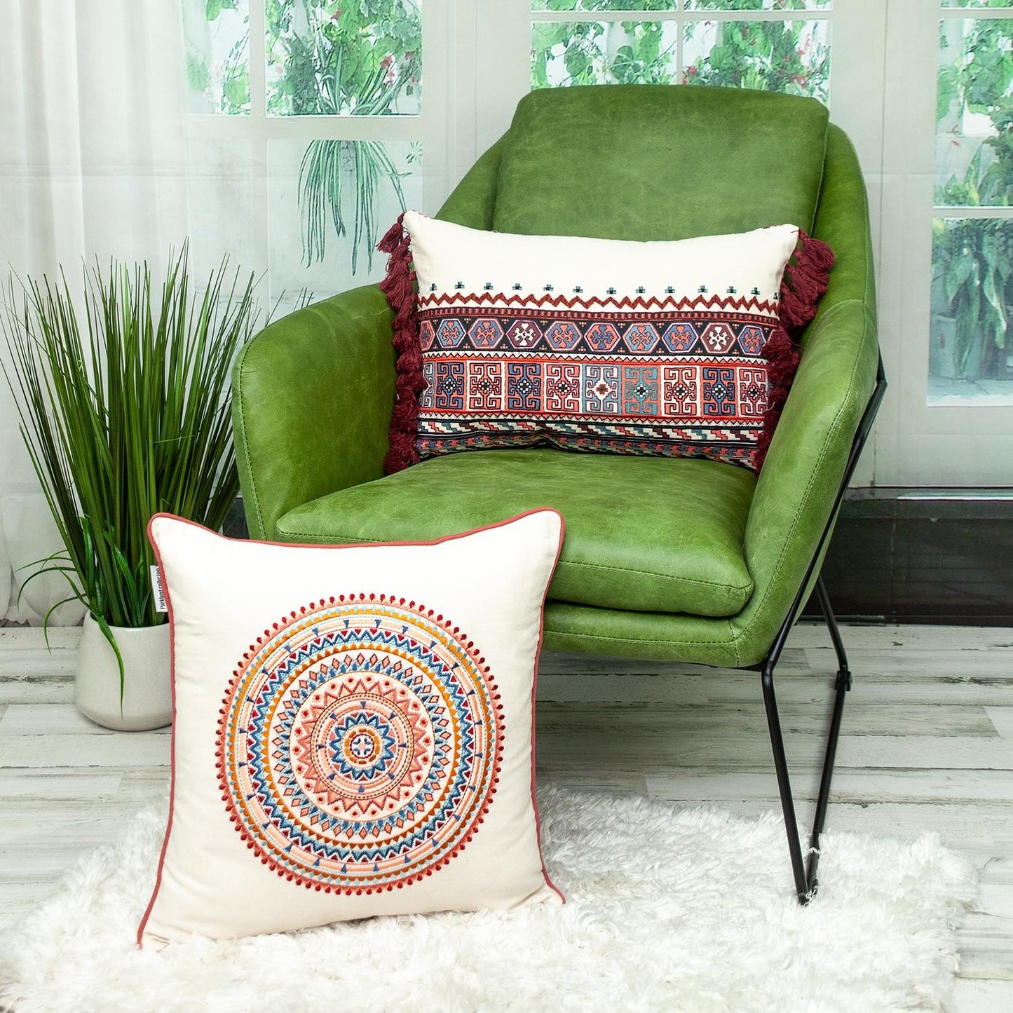 14" X 20" MULTICOLOR Cotton Blend Throw Pillow