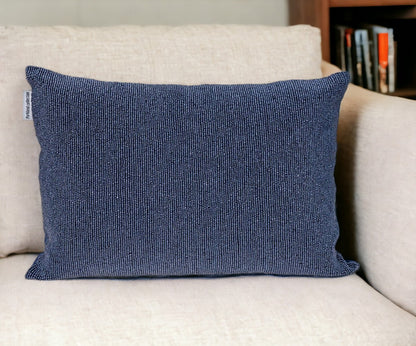 Shimmering Blue Beaded Luxury Throw Pillow