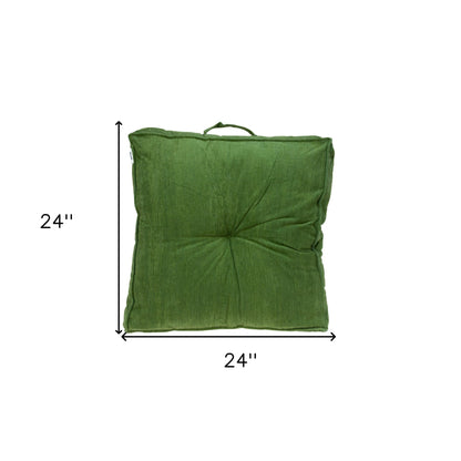 Corduroy Styled Olive Green Tufted Floor Pillow