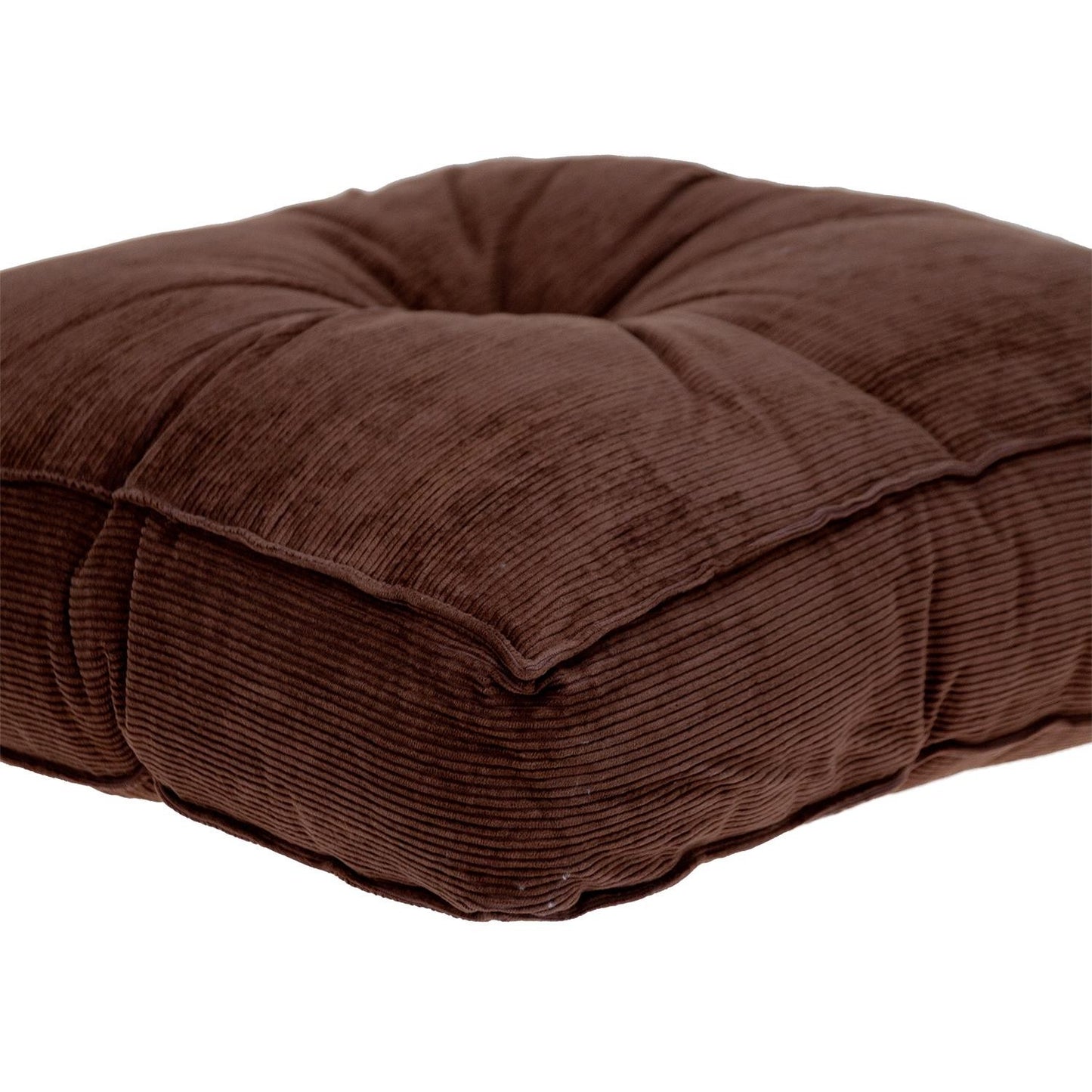 Corduroy Styled Dark Brown Tufted Floor Pillow