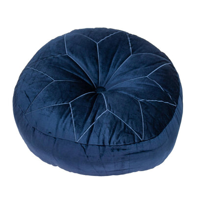 20" X 20" NAVY Round Velvet Throw Pillow