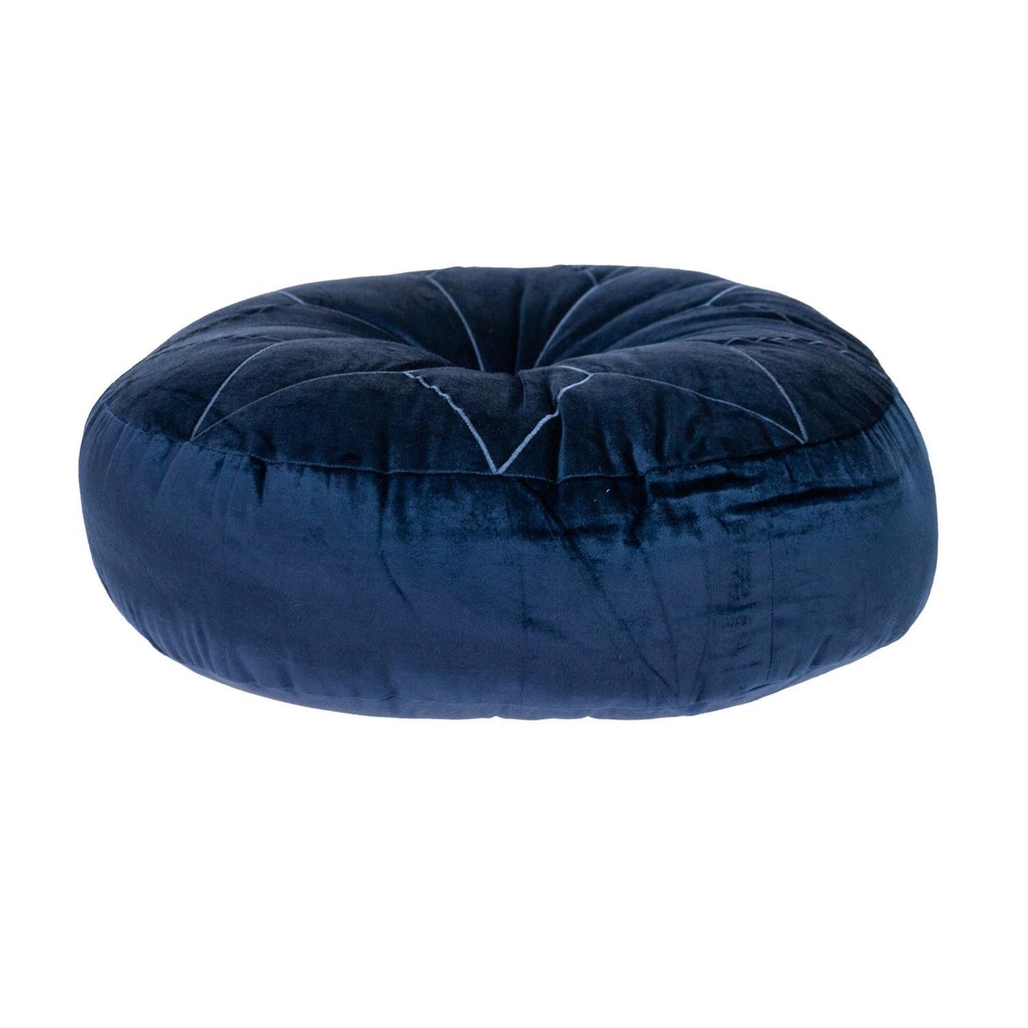 20" X 20" NAVY Round Velvet Throw Pillow