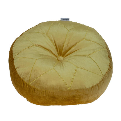 20" X 20" Yellow Round Velvet Throw Pillow