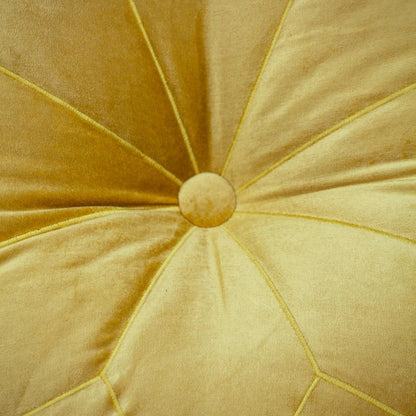 20" X 20" Yellow Round Velvet Throw Pillow