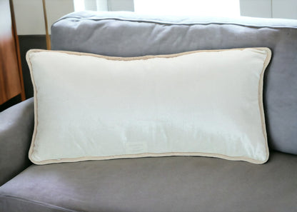 12" X 24" White Throw Pillow