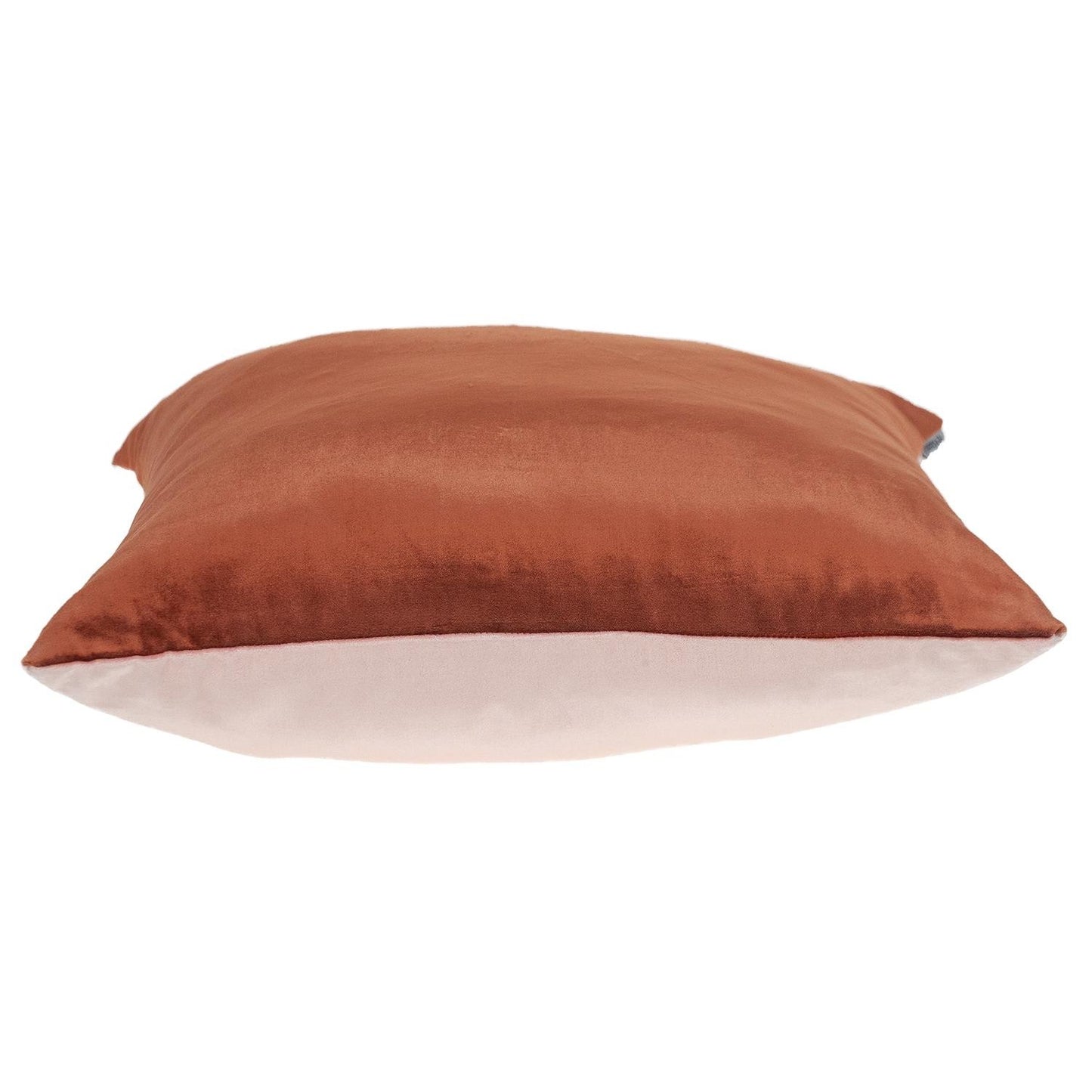 Brown and Pink Dual Solid Color Reversible Throw Pillow