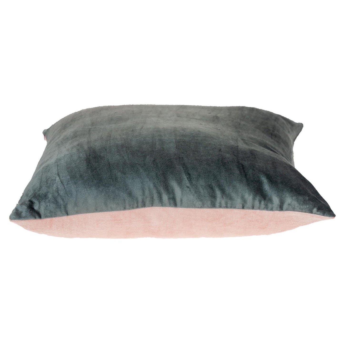 Dark Gray and Pink Dual Solid Color Reversible Throw Pillow