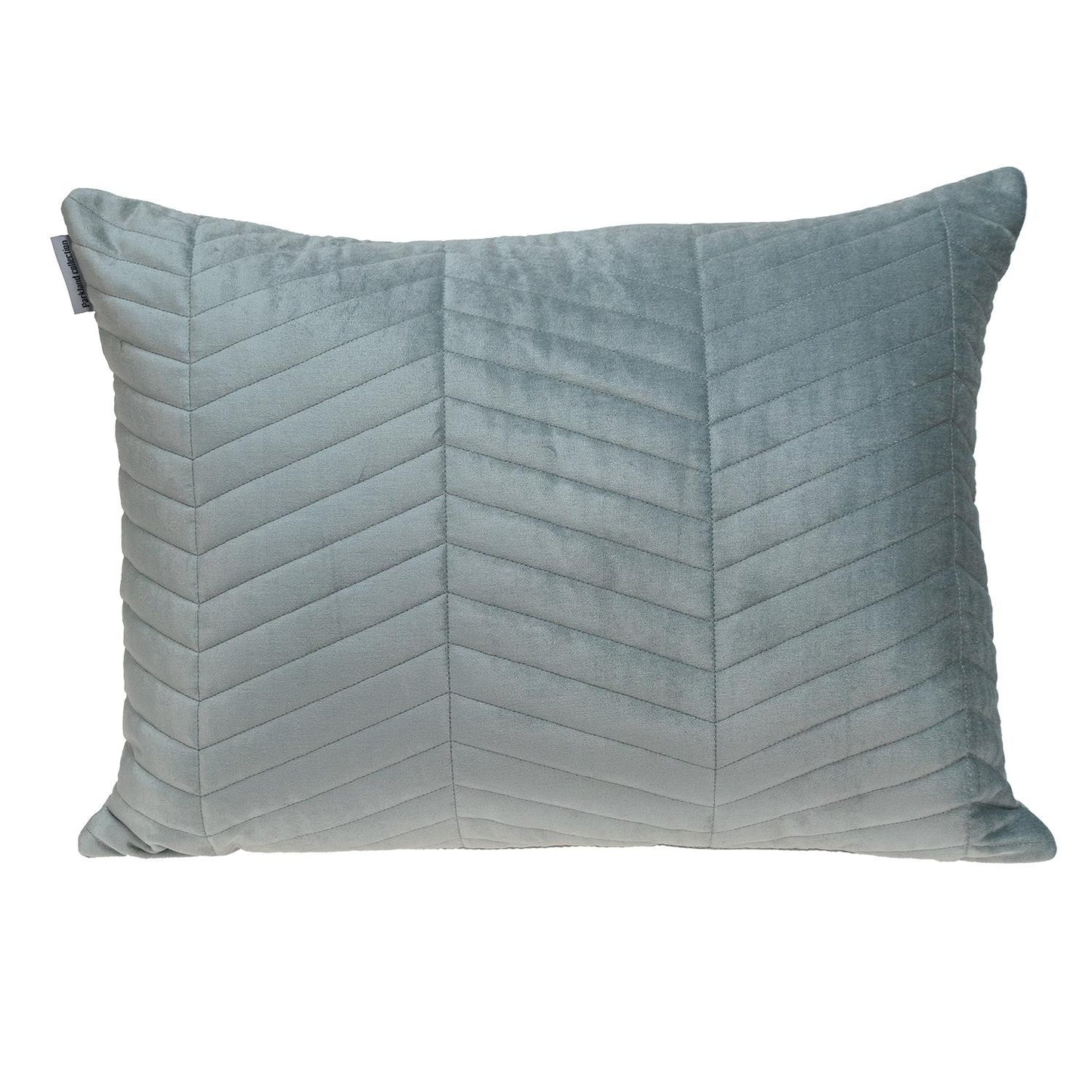 Gray Quilted Velvet Zig Zag Decorative Lumbar Pillow