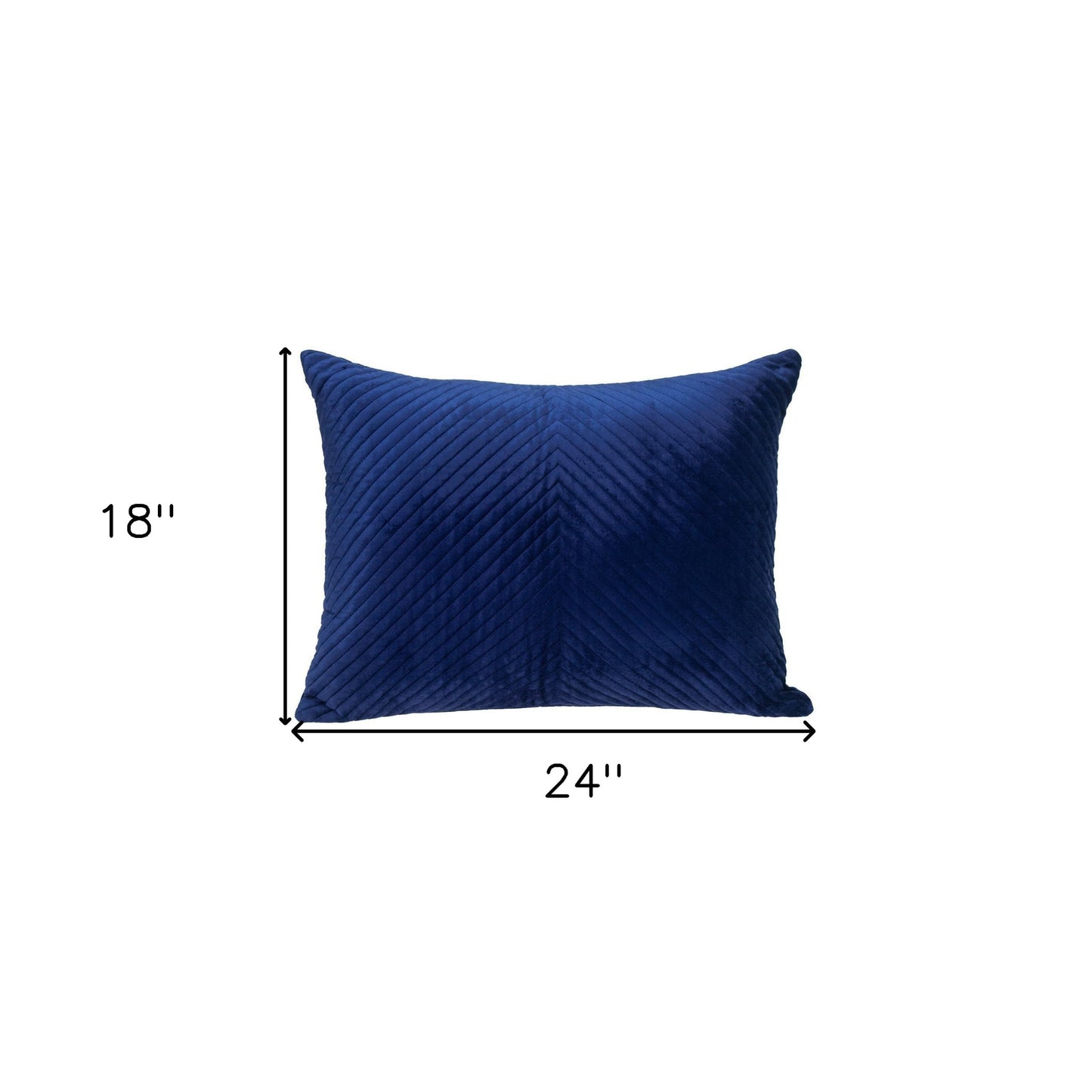 18" X 24" Navy Blue Cotton Blend Throw Pillow