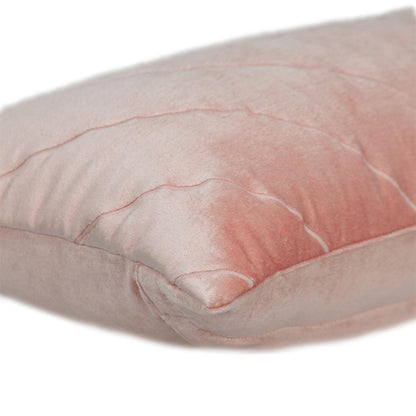 Quilted Velvet Arrows Pink Decorative Lumbar Pillow