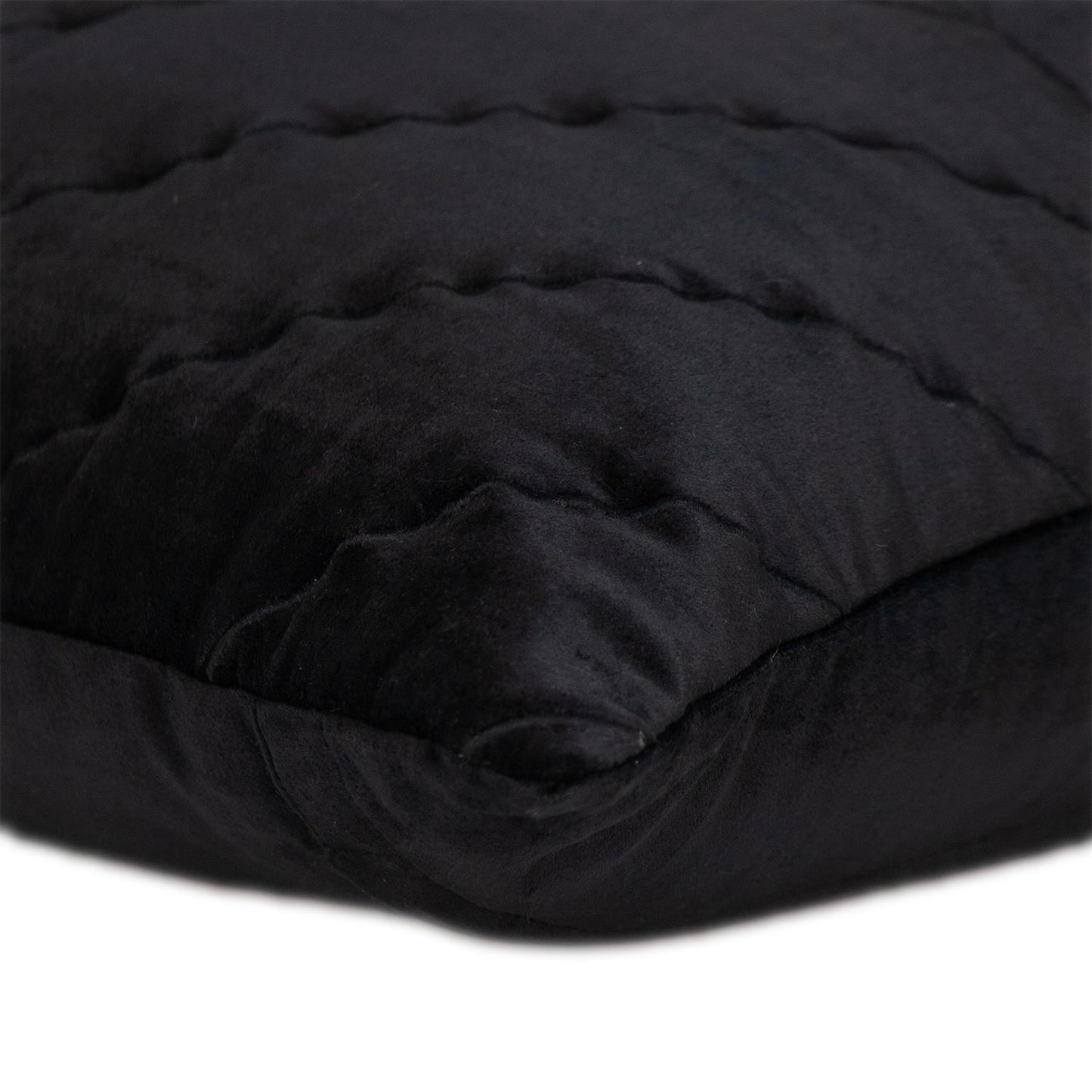 20" Black Cotton Blend Throw Pillow