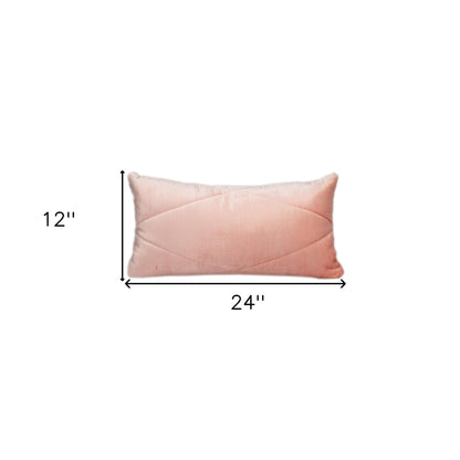 12" X 24" Pink Cotton Blend Throw Pillow