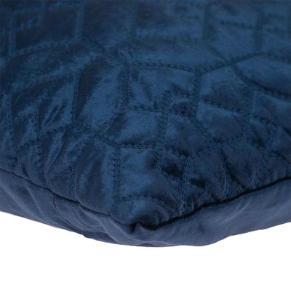 Navy Quilted Velvet Geo Decorative Throw Pillow