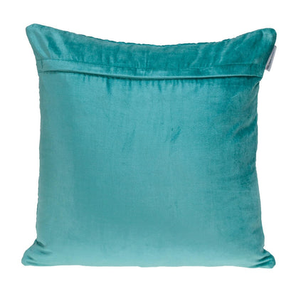 Aqua Quilted Velvet Geo Decorative Throw Pillow