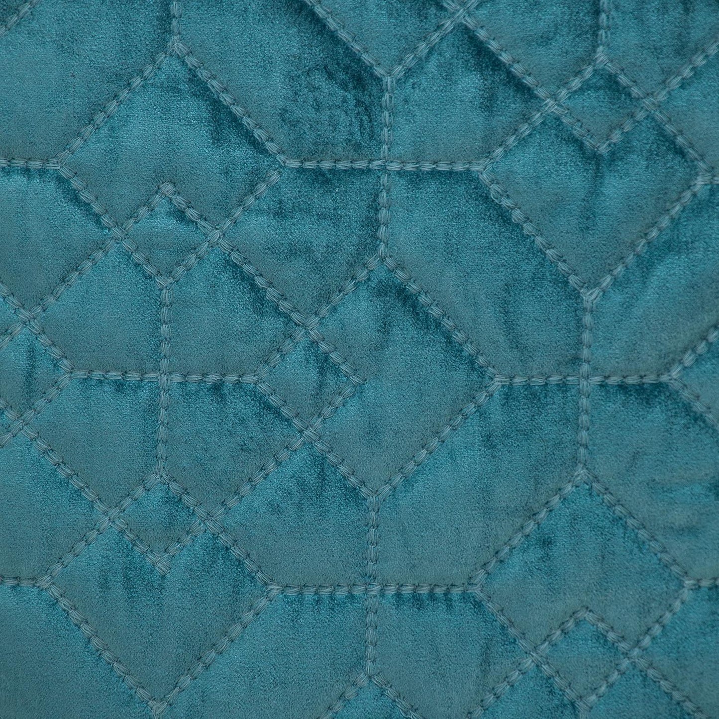 Teal Quilted Velvet Geo Decorative Throw Pillow