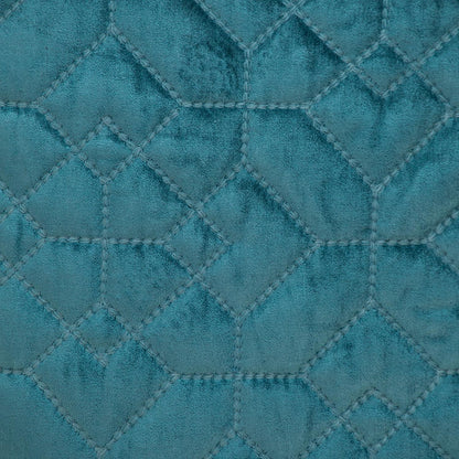 Teal Quilted Velvet Geo Decorative Throw Pillow