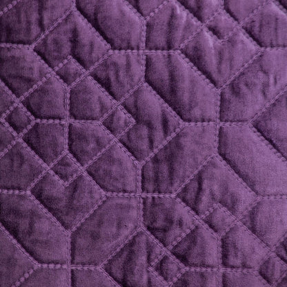 Purple Quilted Velvet Geo Decorative Throw Pillow