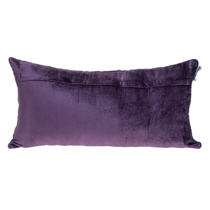 Purple Quilted Velvet Geo Lumbar Decorative Pillow