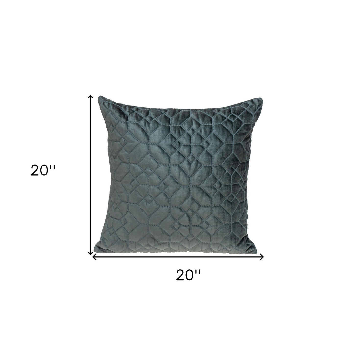 20" Charcoal Cotton Blend Throw Pillow