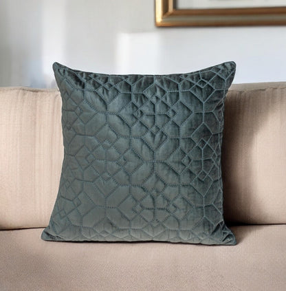 20" Charcoal Cotton Blend Throw Pillow