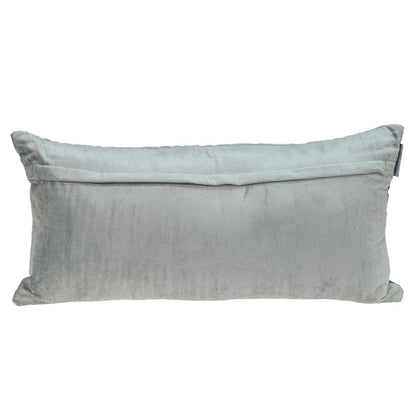 Gray Quilted Diamonds Velvet Solid Color Lumbar Pillow