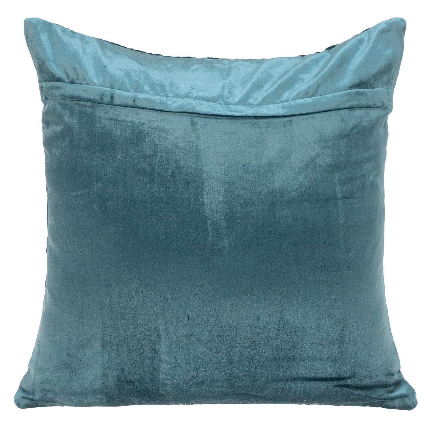 Teal Quilted Diamonds Velvet Solid Color Throw Pillow