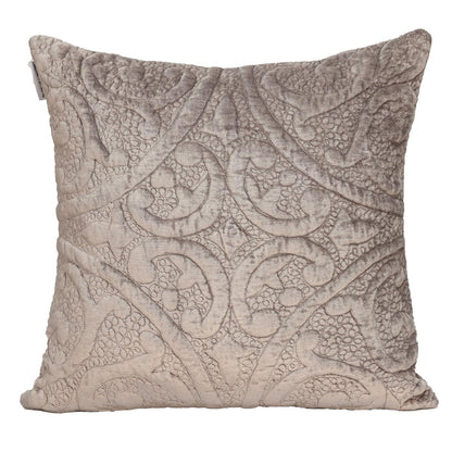 20" Taupe Cotton Blend Throw Pillow