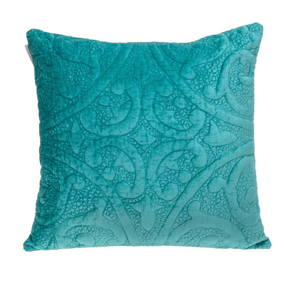 20" Aqua Cotton Blend Throw Pillow