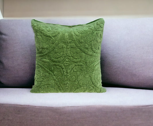 20" OLIVE Cotton Blend Throw Pillow