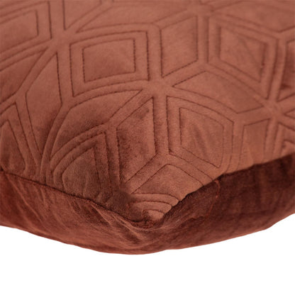 Tufted Diamonds Terra Cotta Velvet Accent Pillow