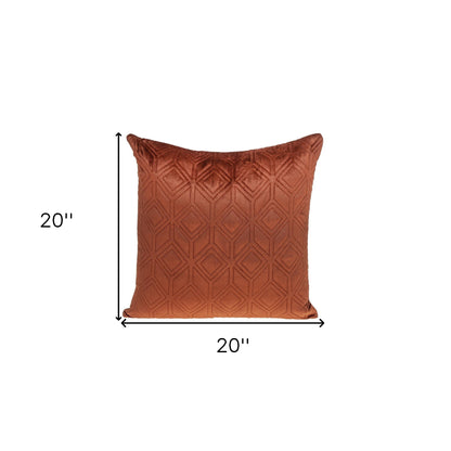 Tufted Diamonds Terra Cotta Velvet Accent Pillow