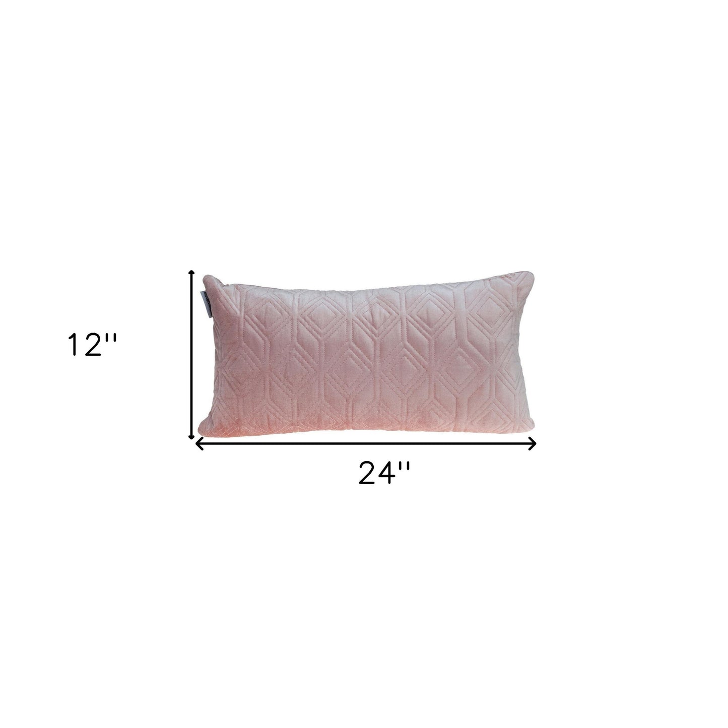 Tufted Diamonds Rose Gold Velvet Lumbar Accent Pillow