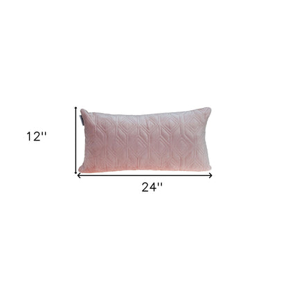 Tufted Diamonds Rose Gold Velvet Lumbar Accent Pillow