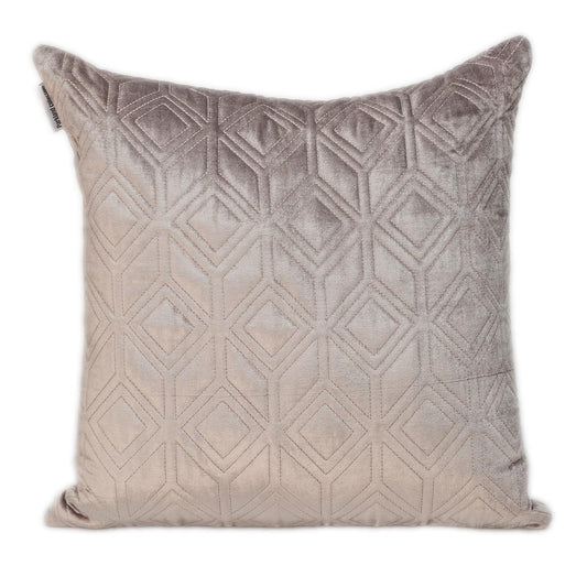 Tufted Diamonds Taupe Velvet Accent Pillow