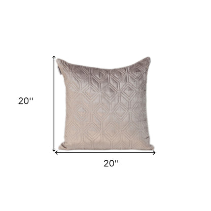 Tufted Diamonds Taupe Velvet Accent Pillow